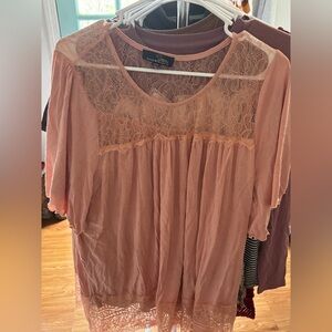 Suzanne Betro Pink Lace Blouse